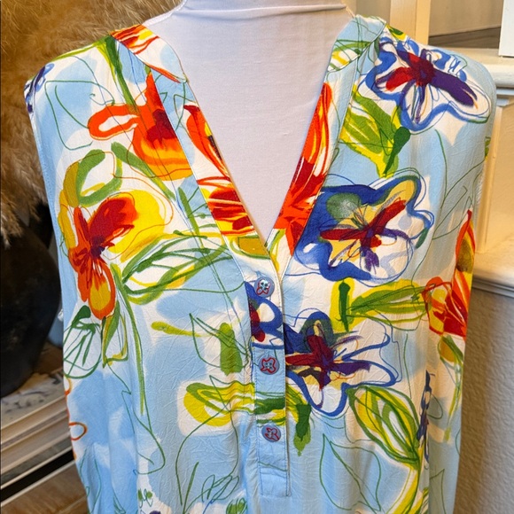 Jams World Vintage Hawaii Multicolored Half-Button Dress Size L - Picture 3 of 8